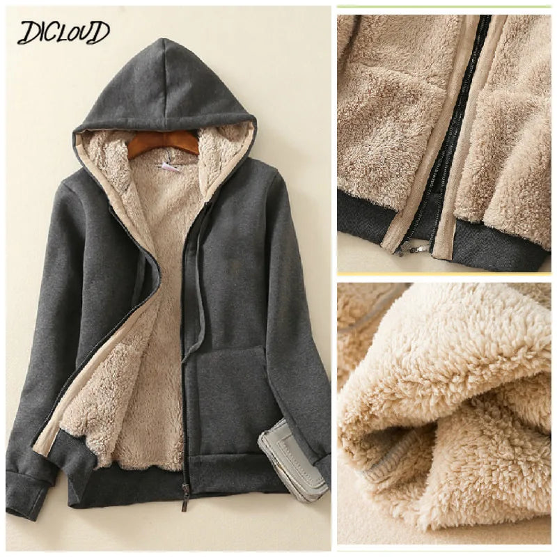 Womens Outerwears Cashmere Winter Warm Coats Thick Parka Warm Hooded Coat Women Jacket Parka Basic Jacket Women'S Clothing