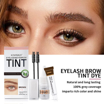 ICONSIGN Eyelash Tint Eyebrow Tint Kit Waterproof 15 Mins Fast Dye Brow Enhance Brow Dye Lash Can Keep Long Lasting Makeup Tools