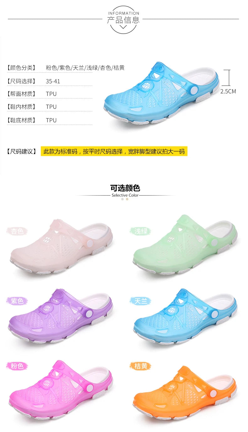 2020 blue Clogs Women Sandals  Shoe EVA Lightweight Unisex Colorful Shoes Outdoor  Wading Summer Beach Sandles
