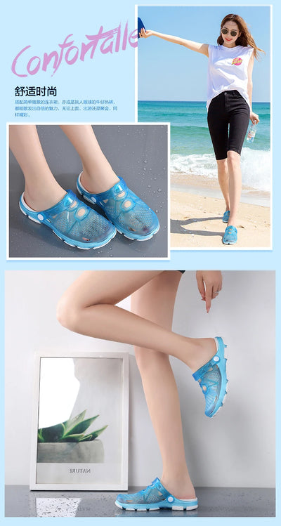 2020 blue Clogs Women Sandals  Shoe EVA Lightweight Unisex Colorful Shoes Outdoor  Wading Summer Beach Sandles
