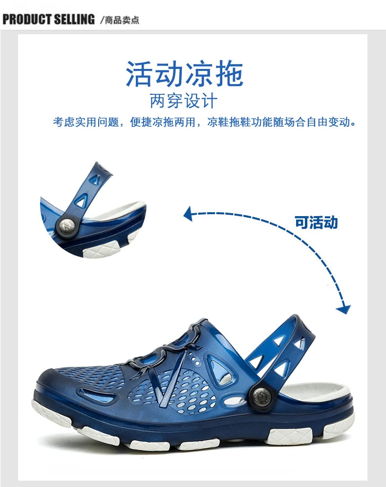 2020 blue Clogs Women Sandals  Shoe EVA Lightweight Unisex Colorful Shoes Outdoor  Wading Summer Beach Sandles