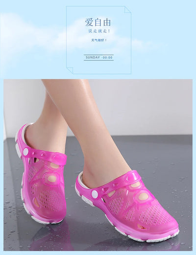 2020 blue Clogs Women Sandals  Shoe EVA Lightweight Unisex Colorful Shoes Outdoor  Wading Summer Beach Sandles