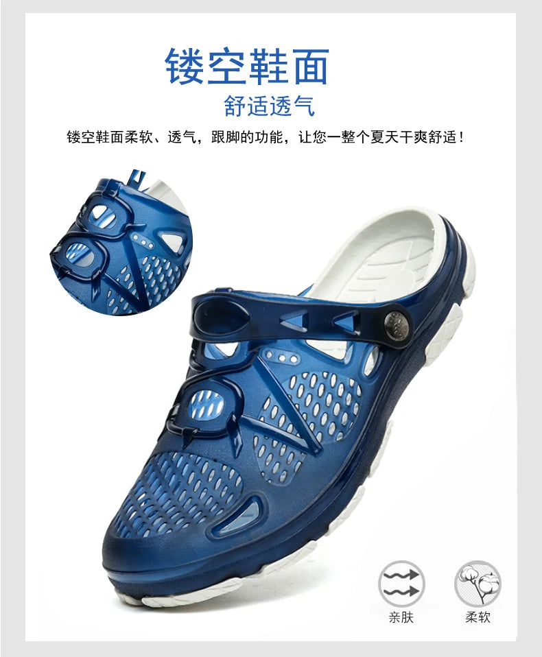 2020 blue Clogs Women Sandals  Shoe EVA Lightweight Unisex Colorful Shoes Outdoor  Wading Summer Beach Sandles