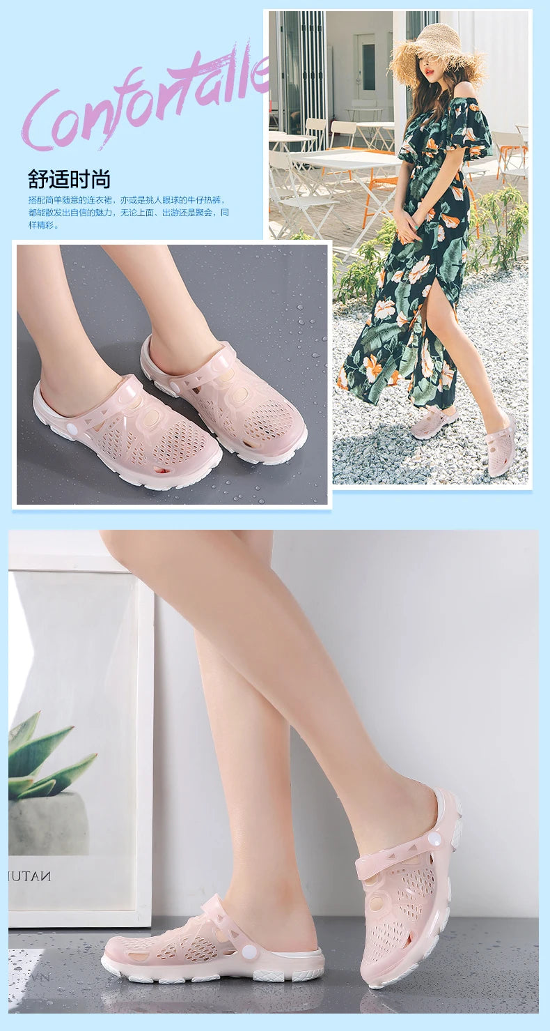 2020 blue Clogs Women Sandals  Shoe EVA Lightweight Unisex Colorful Shoes Outdoor  Wading Summer Beach Sandles