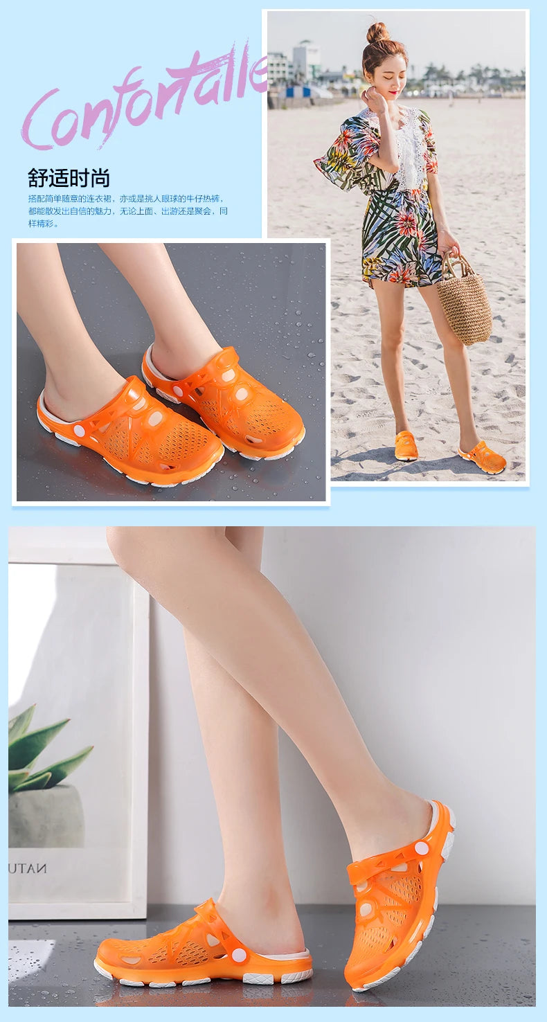 2020 blue Clogs Women Sandals  Shoe EVA Lightweight Unisex Colorful Shoes Outdoor  Wading Summer Beach Sandles