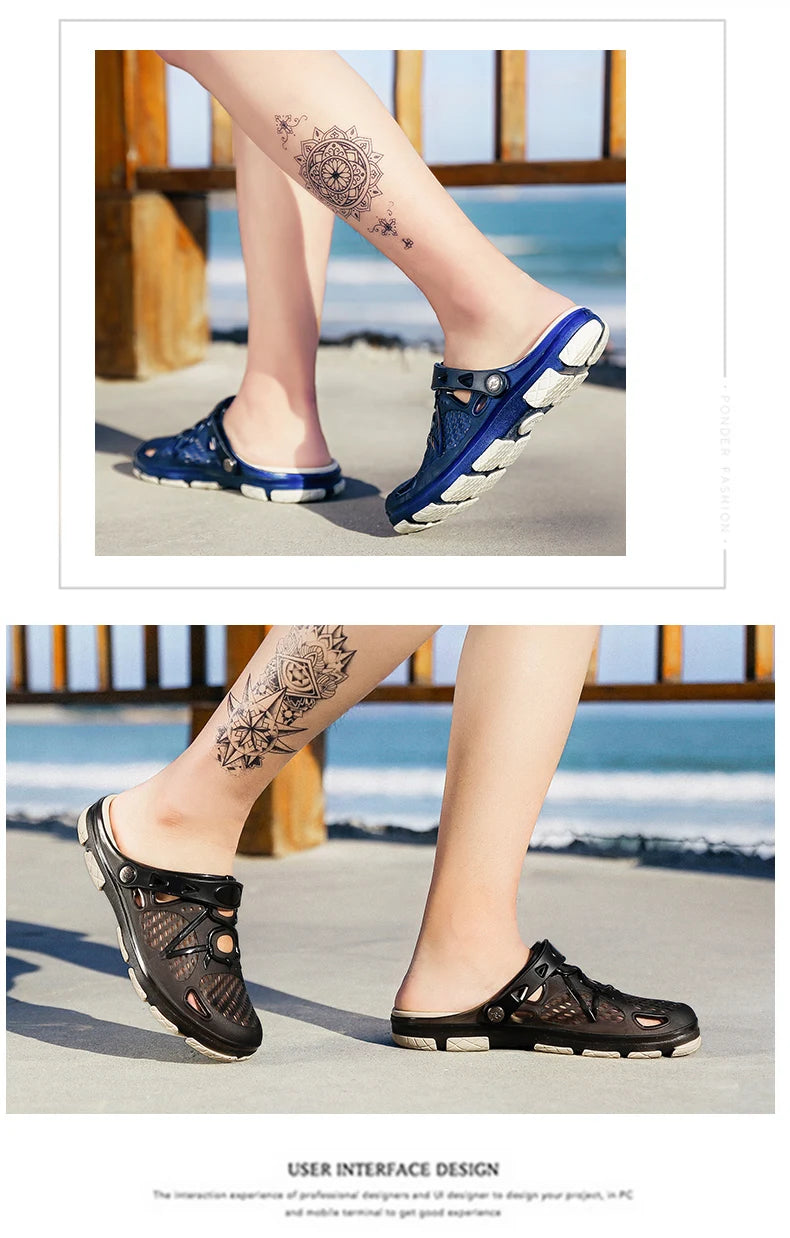 2020 blue Clogs Women Sandals  Shoe EVA Lightweight Unisex Colorful Shoes Outdoor  Wading Summer Beach Sandles