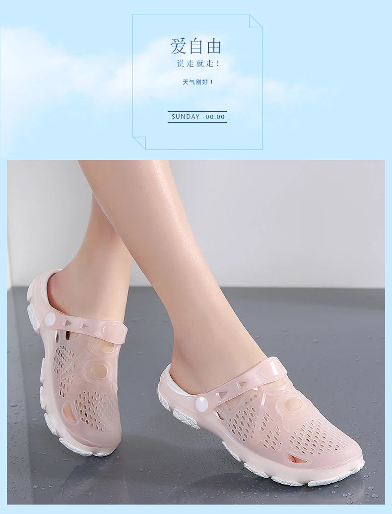 2020 blue Clogs Women Sandals  Shoe EVA Lightweight Unisex Colorful Shoes Outdoor  Wading Summer Beach Sandles