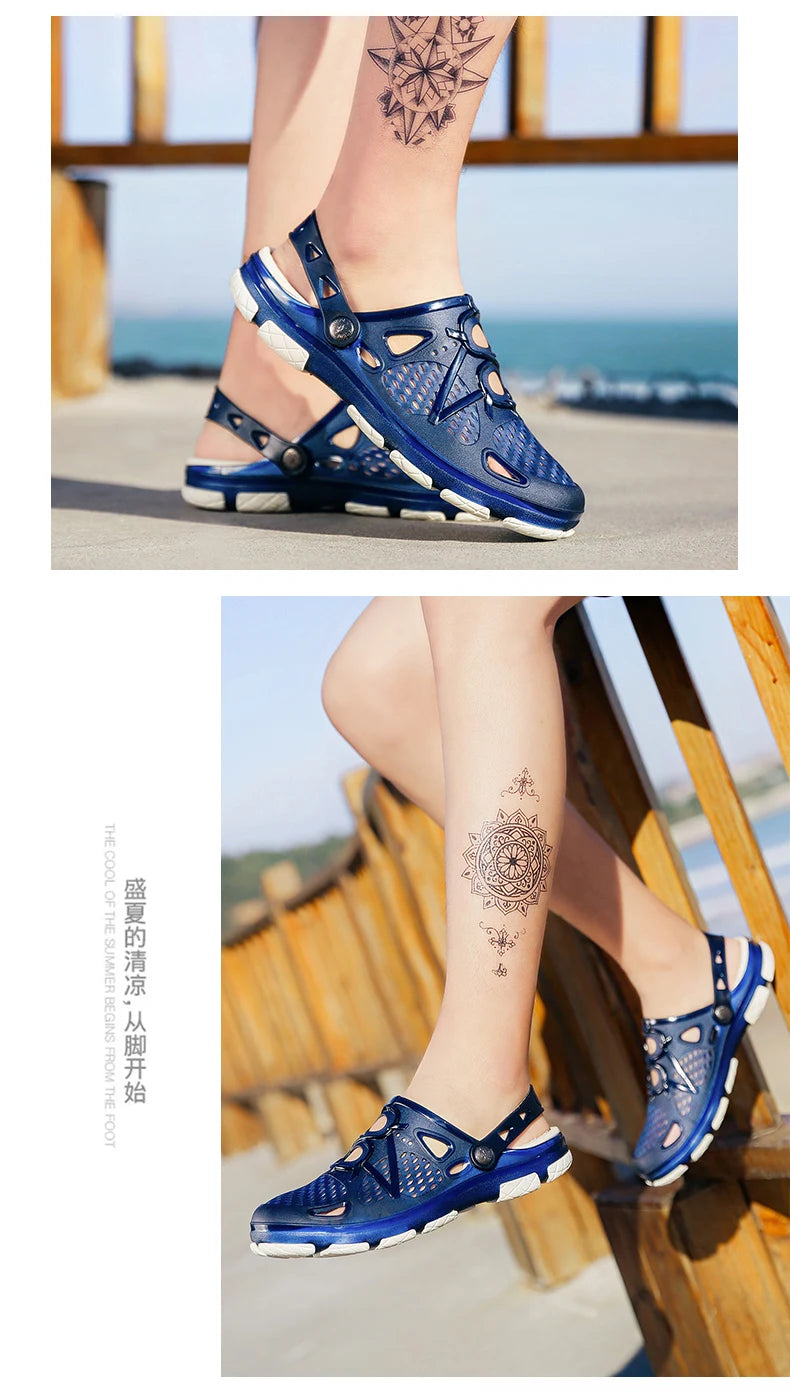 2020 blue Clogs Women Sandals  Shoe EVA Lightweight Unisex Colorful Shoes Outdoor  Wading Summer Beach Sandles