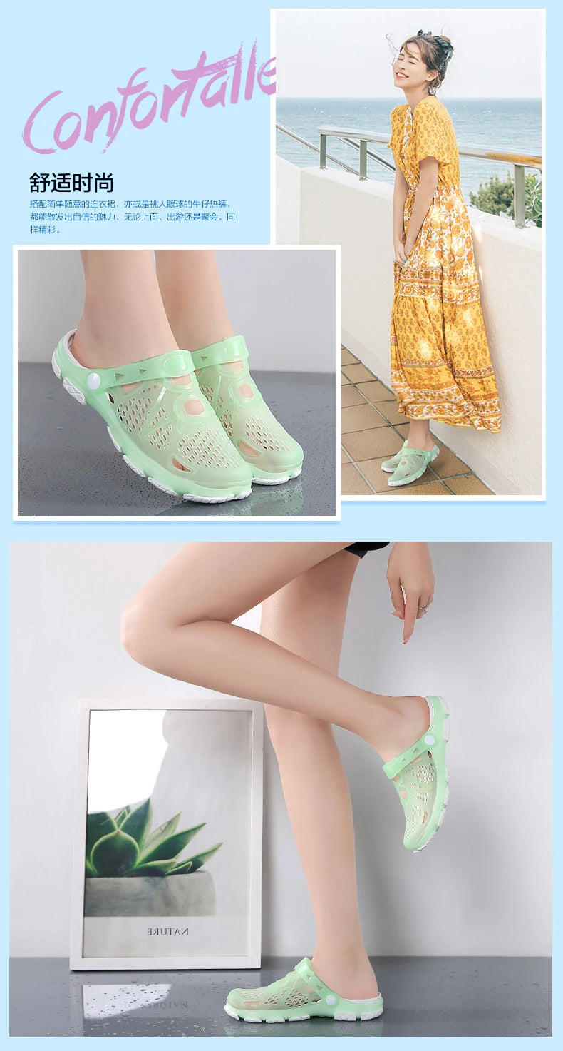 2020 blue Clogs Women Sandals  Shoe EVA Lightweight Unisex Colorful Shoes Outdoor  Wading Summer Beach Sandles