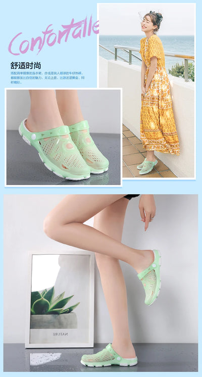 2020 blue Clogs Women Sandals  Shoe EVA Lightweight Unisex Colorful Shoes Outdoor  Wading Summer Beach Sandles