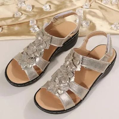 Shoes for Women's Summer  Fashion Flower Round Toe Sandals Women Platform Wedge Sandals Women Roman Comfort Sandalias