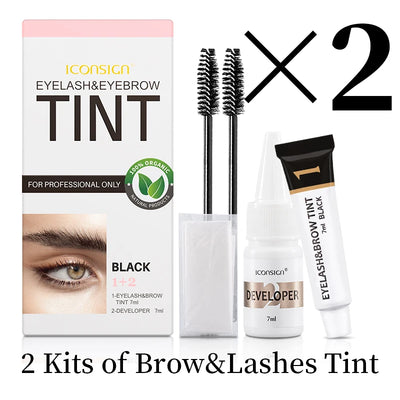 ICONSIGN Eyelash Tint Eyebrow Tint Kit Waterproof 15 Mins Fast Dye Brow Enhance Brow Dye Lash Can Keep Long Lasting Makeup Tools