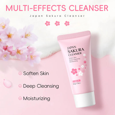 Sakura Cleanser Rich Foam Deep Clean Remove Grease Improve Oily Face Wash Cream Gentle Moisturizing Remove Blackhead CleanserSak