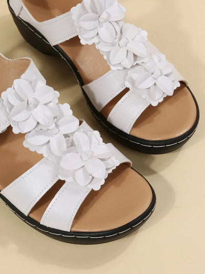 Shoes for Women's Summer  Fashion Flower Round Toe Sandals Women Platform Wedge Sandals Women Roman Comfort Sandalias