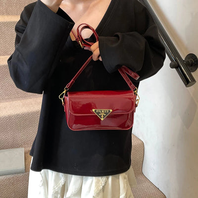 Beautiful High-End Crossbody Handbag for Women Featuring Minimalist Leather Solid Color Trendy Design and Logo