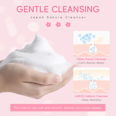 Sakura Cleanser Rich Foam Deep Clean Remove Grease Improve Oily Face Wash Cream Gentle Moisturizing Remove Blackhead CleanserSak