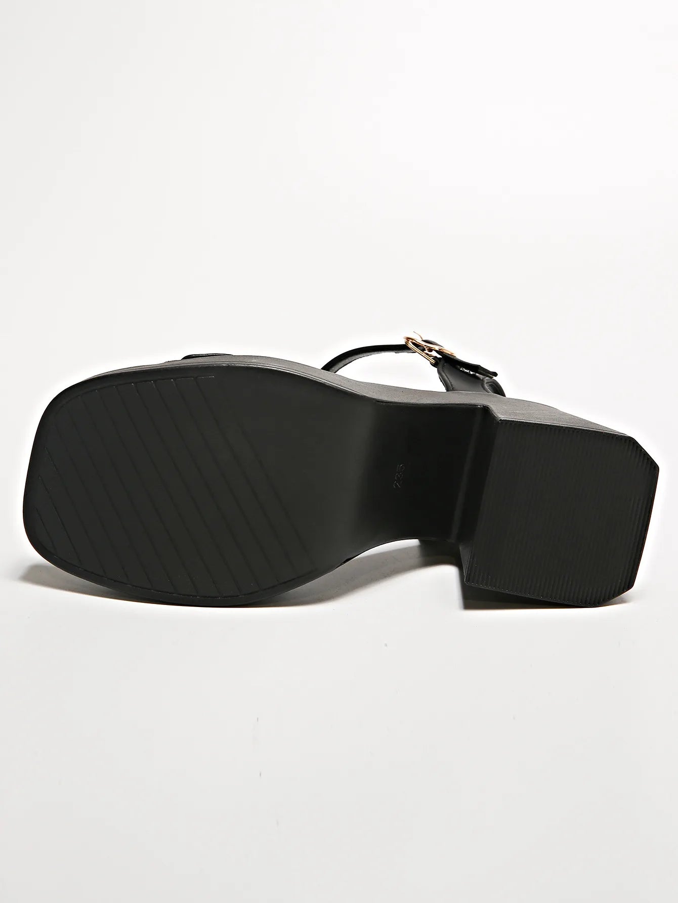 Women's thick sole sandals solid color casual shoes one line buckle high heel sandals women's wedge shaped fish mouth shoes