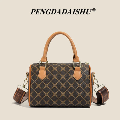 Boston women's handbag, women's single shoulder messenger bag, simple and versatile, large capacity, middle-aged mother's