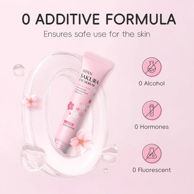 LAIKOU Sakura Eye Serum Roller Massage Hyaluronic Acid Skin Care Eye Bags Cream Moisturizing Dark Circles 15ml