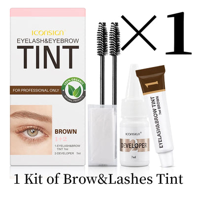ICONSIGN Eyelash Tint Eyebrow Tint Kit Waterproof 15 Mins Fast Dye Brow Enhance Brow Dye Lash Can Keep Long Lasting Makeup Tools