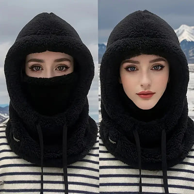 Winter Warm Balaclava Thermal Windproof Ski Hood Motocycle Face Cover Polar Fleece Adjustable Cycling Neck Cover Full Face Mask