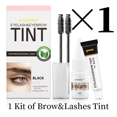 ICONSIGN Eyelash Tint Eyebrow Tint Kit Waterproof 15 Mins Fast Dye Brow Enhance Brow Dye Lash Can Keep Long Lasting Makeup Tools