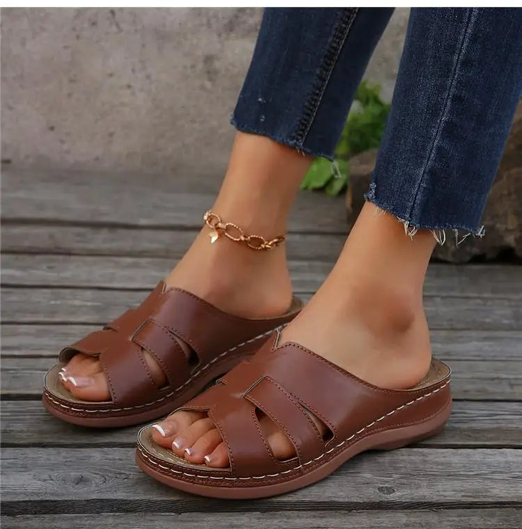 Women Shoes Sandals Summer Non-Slip Women's Sandals Slip On Women's Shoes Wedge Sandals Woman Outdoor Female Slipper Footwear