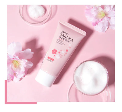 Sakura Cleanser Rich Foam Deep Clean Remove Grease Improve Oily Face Wash Cream Gentle Moisturizing Remove Blackhead CleanserSak