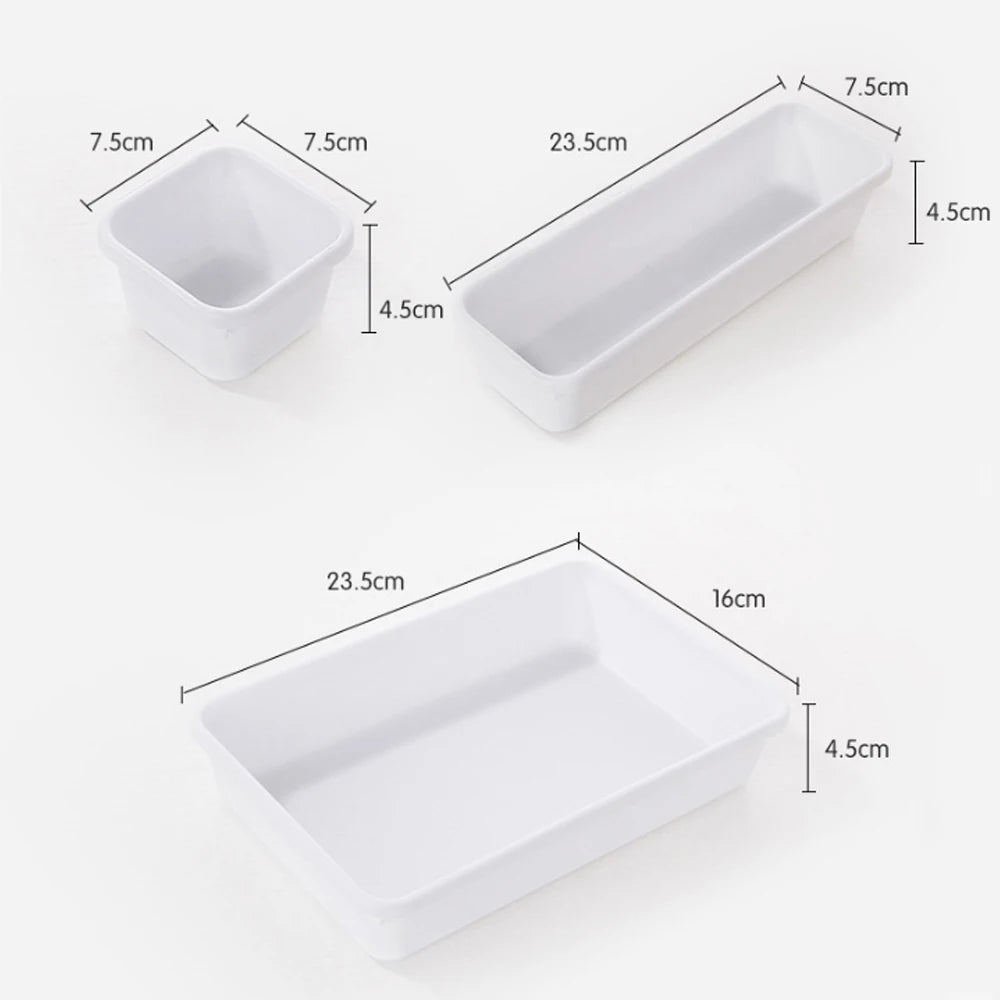 8pc/set Kitchen Utensil Drawer Storage Organizer Box Drawer Make Up Brush and Jewelry Holder Stationery Storage