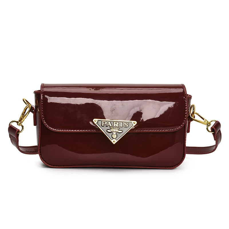 Beautiful High-End Crossbody Handbag for Women Featuring Minimalist Leather Solid Color Trendy Design and Logo