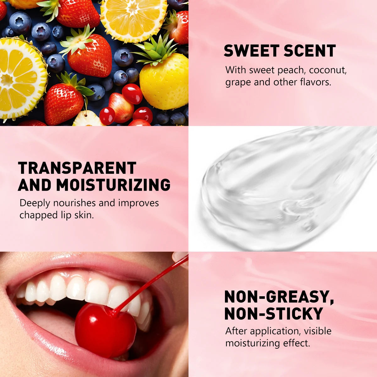 Moisturizing Hydrating & Nourishing Lip Balm,Fresh Fruit Flavor Lip Oil,Suitable for Daily Lip Care