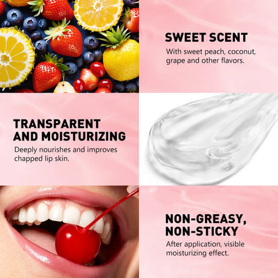Moisturizing Hydrating & Nourishing Lip Balm,Fresh Fruit Flavor Lip Oil,Suitable for Daily Lip Care