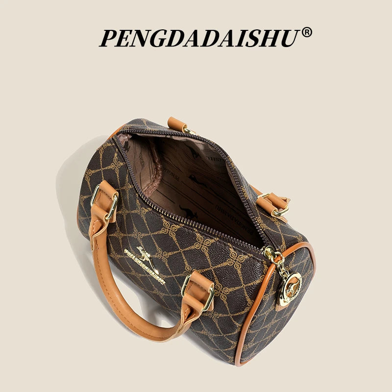 Boston women's handbag, women's single shoulder messenger bag, simple and versatile, large capacity, middle-aged mother's