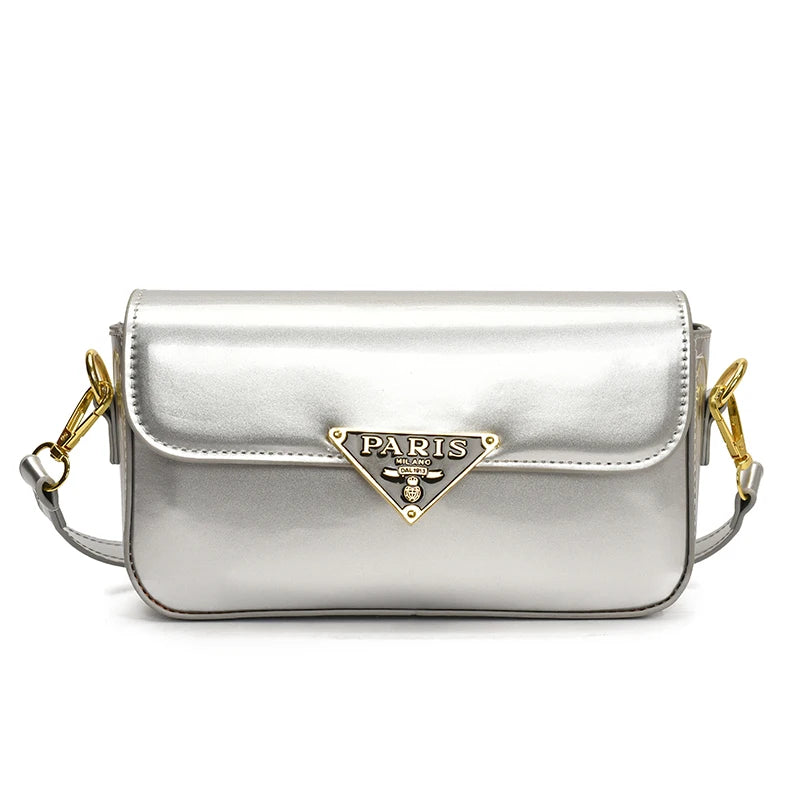 Beautiful High-End Crossbody Handbag for Women Featuring Minimalist Leather Solid Color Trendy Design and Logo