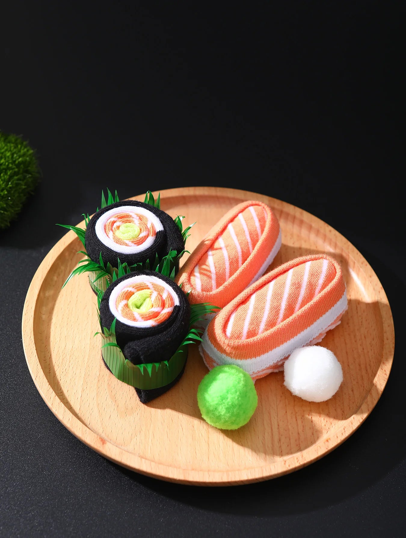 2 pairs of novelty and interesting salmon sushi socks gift box Christmas season style