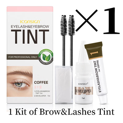 ICONSIGN Eyelash Tint Eyebrow Tint Kit Waterproof 15 Mins Fast Dye Brow Enhance Brow Dye Lash Can Keep Long Lasting Makeup Tools