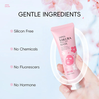 1/2count Japan Sakura Tear-Off Mask 50g Deep Cleansing Cosmetic Residues, Balance Skin Tone, Hydrate & Delicate Skin