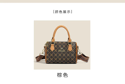 Boston women's handbag, women's single shoulder messenger bag, simple and versatile, large capacity, middle-aged mother's