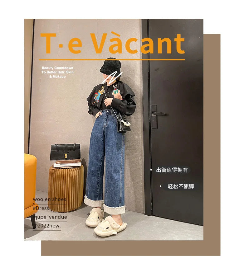 Winter Shark Slippers Woman Cotton Waterproof Sandals Indoor Non-slip Slides Plush Home Warm Couple Shark Flip Flops Flat Shoe