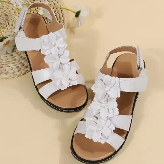 Shoes for Women's Summer  Fashion Flower Round Toe Sandals Women Platform Wedge Sandals Women Roman Comfort Sandalias