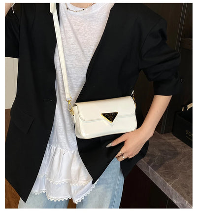 Beautiful High-End Crossbody Handbag for Women Featuring Minimalist Leather Solid Color Trendy Design and Logo