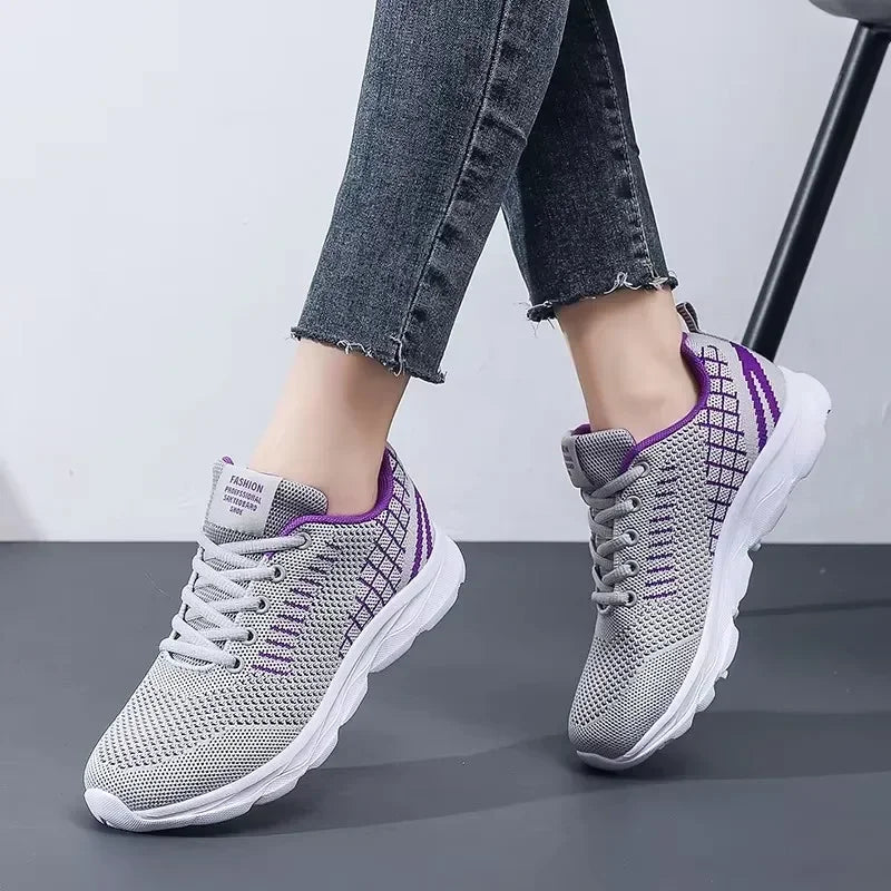 Women's Shoes Breathable Classic Fashionable Lightweight Anti Slip Walking Shoes Light Exercise Popular Trendy Sneakers Women
