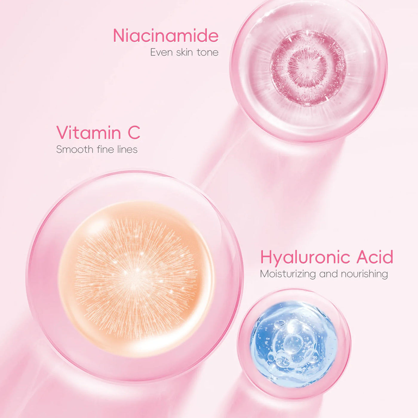 LAIKOU Sakura Eye Serum Roller Massage Hyaluronic Acid Skin Care Eye Bags Cream Moisturizing Dark Circles 15ml