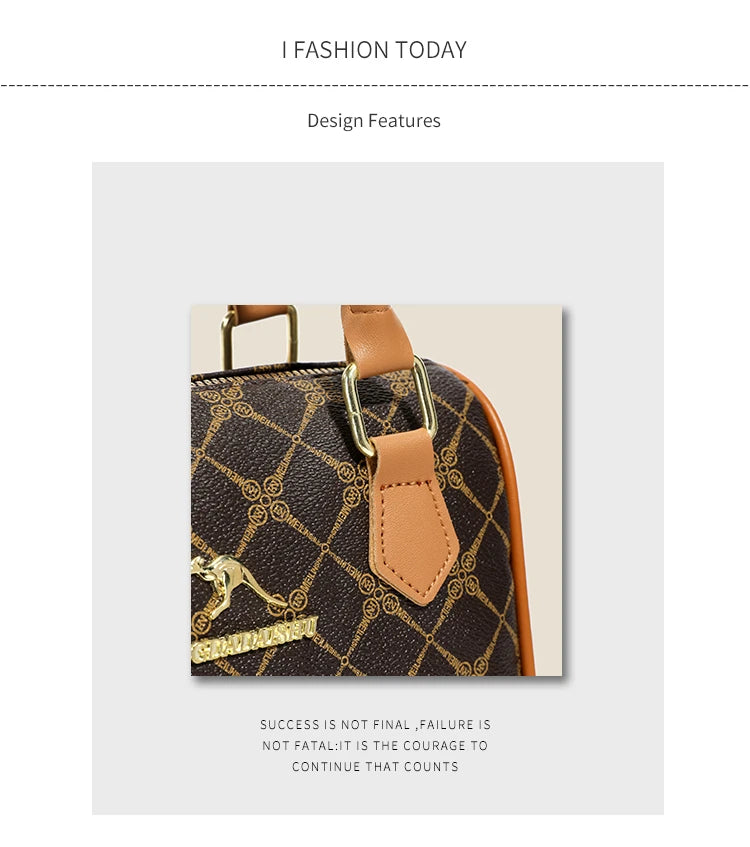 Boston women's handbag, women's single shoulder messenger bag, simple and versatile, large capacity, middle-aged mother's