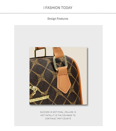 Boston women's handbag, women's single shoulder messenger bag, simple and versatile, large capacity, middle-aged mother's