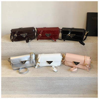 Beautiful High-End Crossbody Handbag for Women Featuring Minimalist Leather Solid Color Trendy Design and Logo