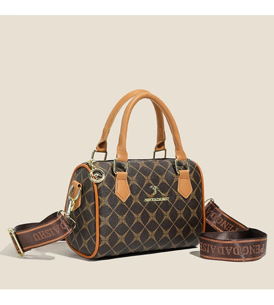 Boston women's handbag, women's single shoulder messenger bag, simple and versatile, large capacity, middle-aged mother's