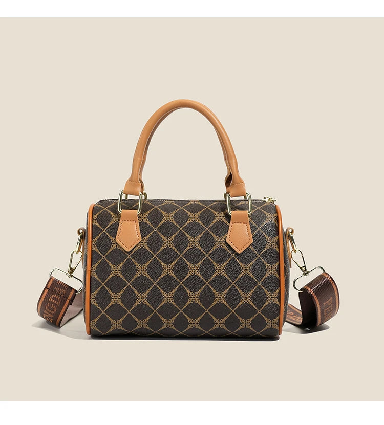 Boston women's handbag, women's single shoulder messenger bag, simple and versatile, large capacity, middle-aged mother's