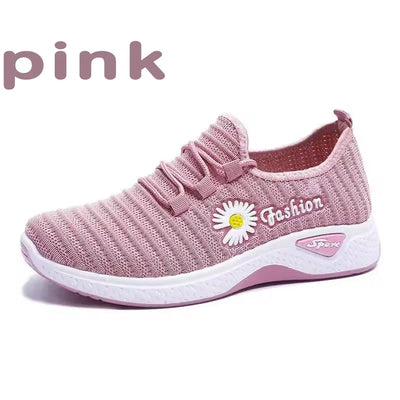 Fashionable Sports Shoes for Women, Thick and Breathable Soft Soled Mesh, Lightweight Casual Shoes, Trendy Coconut Shoes