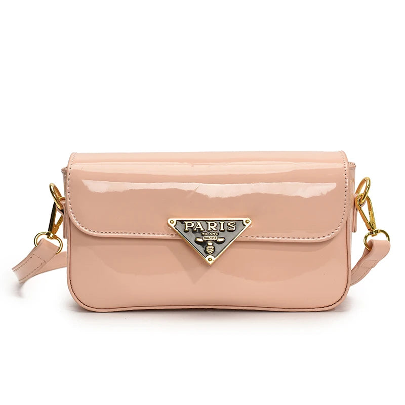 Beautiful High-End Crossbody Handbag for Women Featuring Minimalist Leather Solid Color Trendy Design and Logo